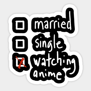 Anime addict status Sticker